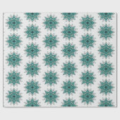 Prachtig turquoise mandala design cadeaupapier (Vlak)
