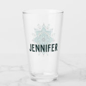 Prachtig turquoise mandala design glas (Achterkant)