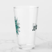 Prachtig turquoise mandala design glas (Links)