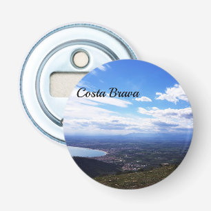 Prachtig uitzicht van Costa Brava, Spanje Button Flesopener