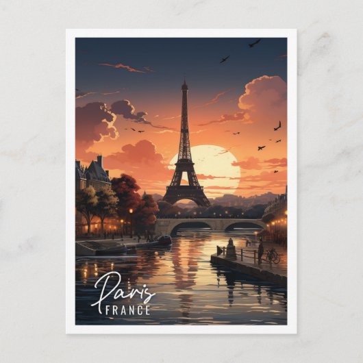 Prachtig uitzicht van de Eiffeltoren in Parijs Fra Briefkaart (Voorkant)