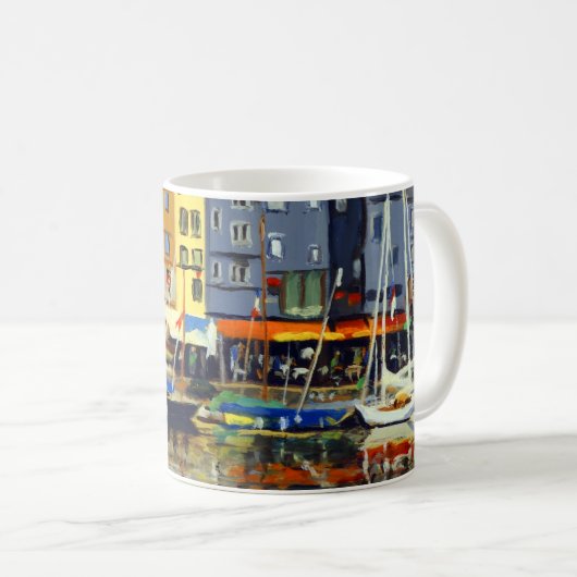 Prachtig Uitzicht van de Zeilboten in Honfluere Ha Koffiemok (Voorkant rechts)