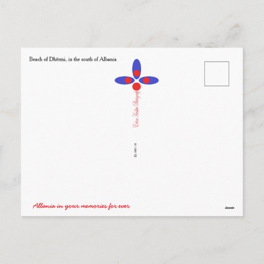 Prachtig uitzicht van het strand van Dhërmi in de  Feestdagenkaart (Achterkant)