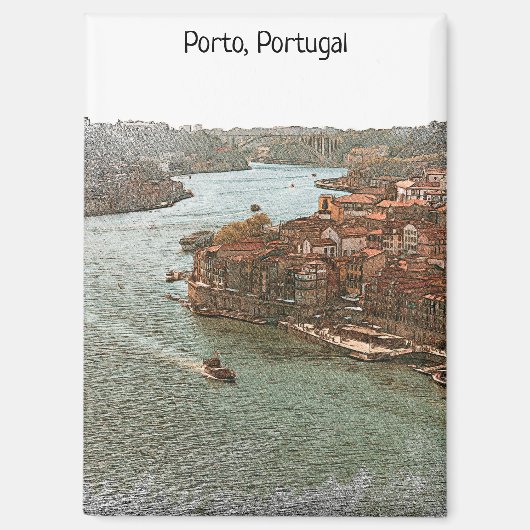 Prachtig Uitzicht van Porto Portugal Magneet (Voorkant)
