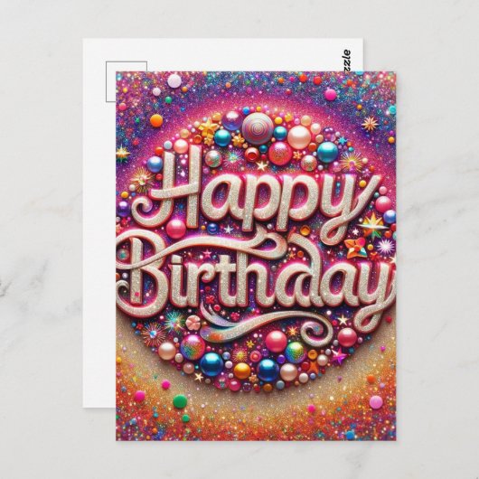 Prachtig Uniek design verjaardagsfeestje briefkaar Briefkaart (Voorkant / Achterkant)