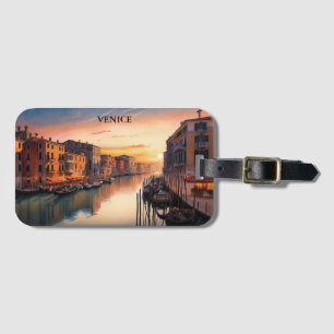 Prachtig Venetië Italië Sunset Uitzicht Bagagelabel