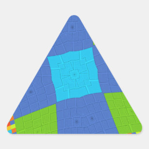 Prachtig Verbazingwekkend Groen Blauw Cyaan Art Pr Driehoek Sticker
