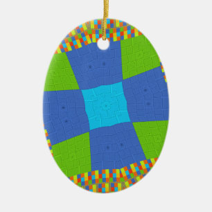 Prachtig Verbazingwekkend Groen Blauw Cyaan Art Pr Keramisch Ornament