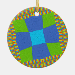 Prachtig Verbazingwekkend Groen Blauw Cyaan Art Pr Keramisch Ornament