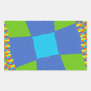 Prachtig Verbazingwekkend Groen Blauw Cyaan Art Pr Rechthoekige Sticker
