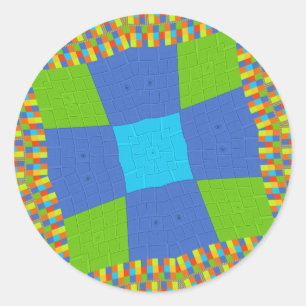 Prachtig Verbazingwekkend Groen Blauw Cyaan Art Pr Ronde Sticker
