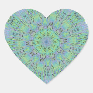 Prachtig Verbazingwekkend Koel Groen Bloemen patro Hart Sticker