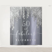 Prachtig verjaardagsfeest glitters zilveren glans wandkleed (Voorkant)