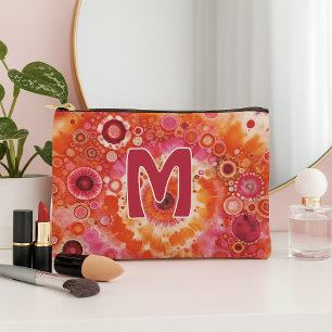 Prachtig vette oranje roze batik cirkel kunstpatro etui
