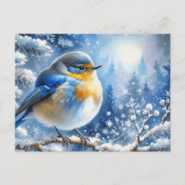Prachtig vogel- en winterlandschap 16 briefkaart