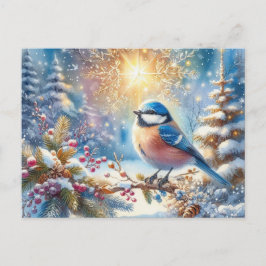 Prachtig vogel- en winterlandschap 6 briefkaart