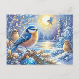 Prachtig vogel- en winterlandschap 9 briefkaart