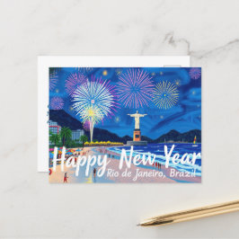 Prachtig vuurwerk in Rio de Janeiro Briefkaart