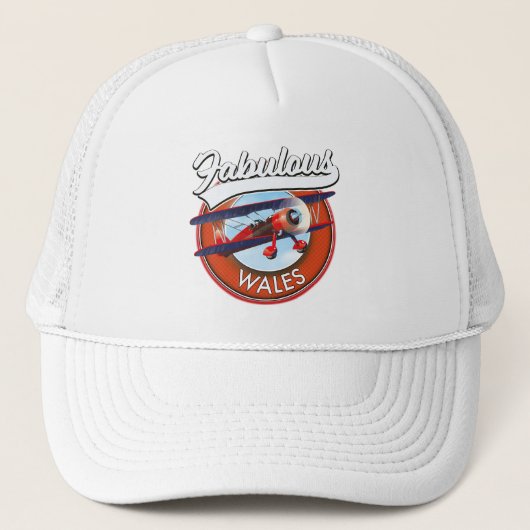 Prachtig Wales retro stijl reis patch Trucker Pet (Voorkant)