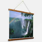 Prachtig watervallandschap hangend wandkleed (Gebogen)