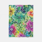 Prachtig Waterverf bloempatroon Fleece Deken (Voorkant)
