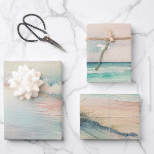Prachtig Waterverf oceaan uitzicht Inpakpapier Vel