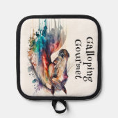 Prachtig Waterverf paard Pannenlap (Voorkant)