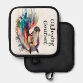 Prachtig Waterverf paard Pannenlap (Voorkant / Achterkant)