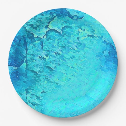 Prachtig waterverf tropisch oceaanthema ontwerp  papieren bordje (Voorkant)