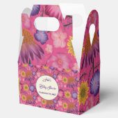 Prachtig Wildflower Roze Baby shower Bedankdoosjes (Geopend)