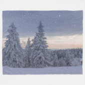 Prachtig winterlandschap als het sneeuwt fleece deken (Voorkant (Horizontaal))