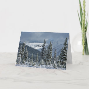 Prachtig winterlandschap - bergen bomen sneeuw kaart