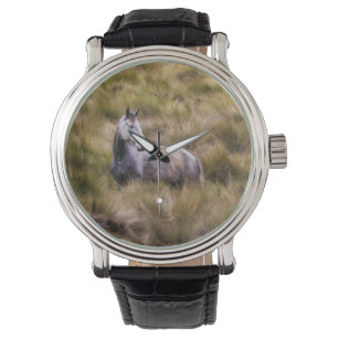 Prachtig wit prairiepaard horloge