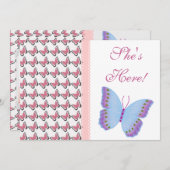 Prachtig: "Ze is hier!" Baby Aankondiging (Voorkant / Achterkant)