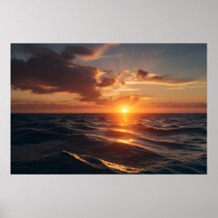 Prachtig zonsondergang zee poster