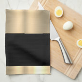 Prachtig zwart en goud ontwerp theedoek (Quarter Fold)