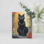 Prachtig zwart kat Briefkaart (Staand voorkant)