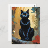 Prachtig zwart kat Briefkaart (Voorkant / Achterkant)