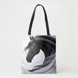 Prachtig zwart paard draagtas