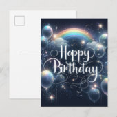 Prachtig zwart verjaardags briefkaart (Voorkant / Achterkant)