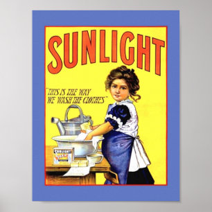 Prachtige 1889 - Zonnewasmachine - Meisje Poster