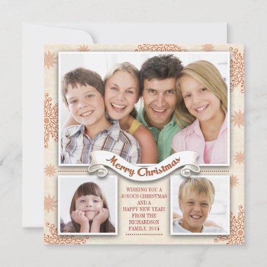 prachtige 3 foto's met kerstkaart (Voorkant)