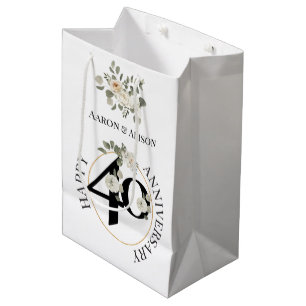 Prachtige 40e Jubileum middelgrote Gift-tas Medium Cadeauzakje