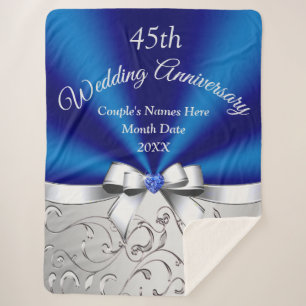 Prachtige 45-jarige Jubileum cadeau, klein tot gro Sherpa Deken