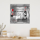 Prachtige 50 Diva Art Deco Verjaardagsbanner Rood Poster (Keuken)