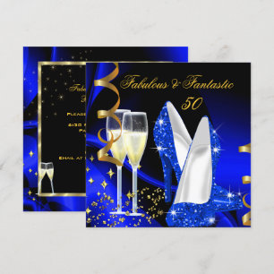 Prachtige 50 Fantastische Abstract Blauw Goud Fees Kaart