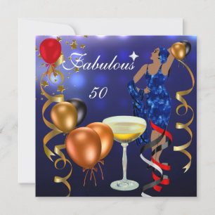 Prachtige 50 Fifty Diva Blauw Zwart Rode Lichten Kaart