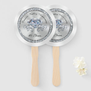 Prachtige 60e bruiloft Jubileum Party Favors Handwaaier