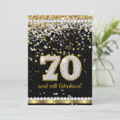Prachtige 70 Gouden Zilveren Slierten 70ste Verjaa Kaart (Staand voorkant)