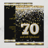Prachtige 70 Gouden Zilveren Slierten 70ste Verjaa Kaart (Voorkant / Achterkant)